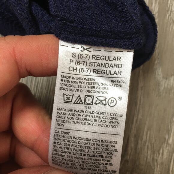 Old Navy Bell-Sleeve Swing Top Navy Small ( 6-7) Tie Top - Picture 4 of 6